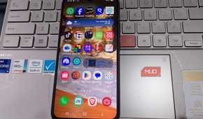 Samsung Galaxy home screen packed with app icons, folders, and widgets, leaving almost no empty space