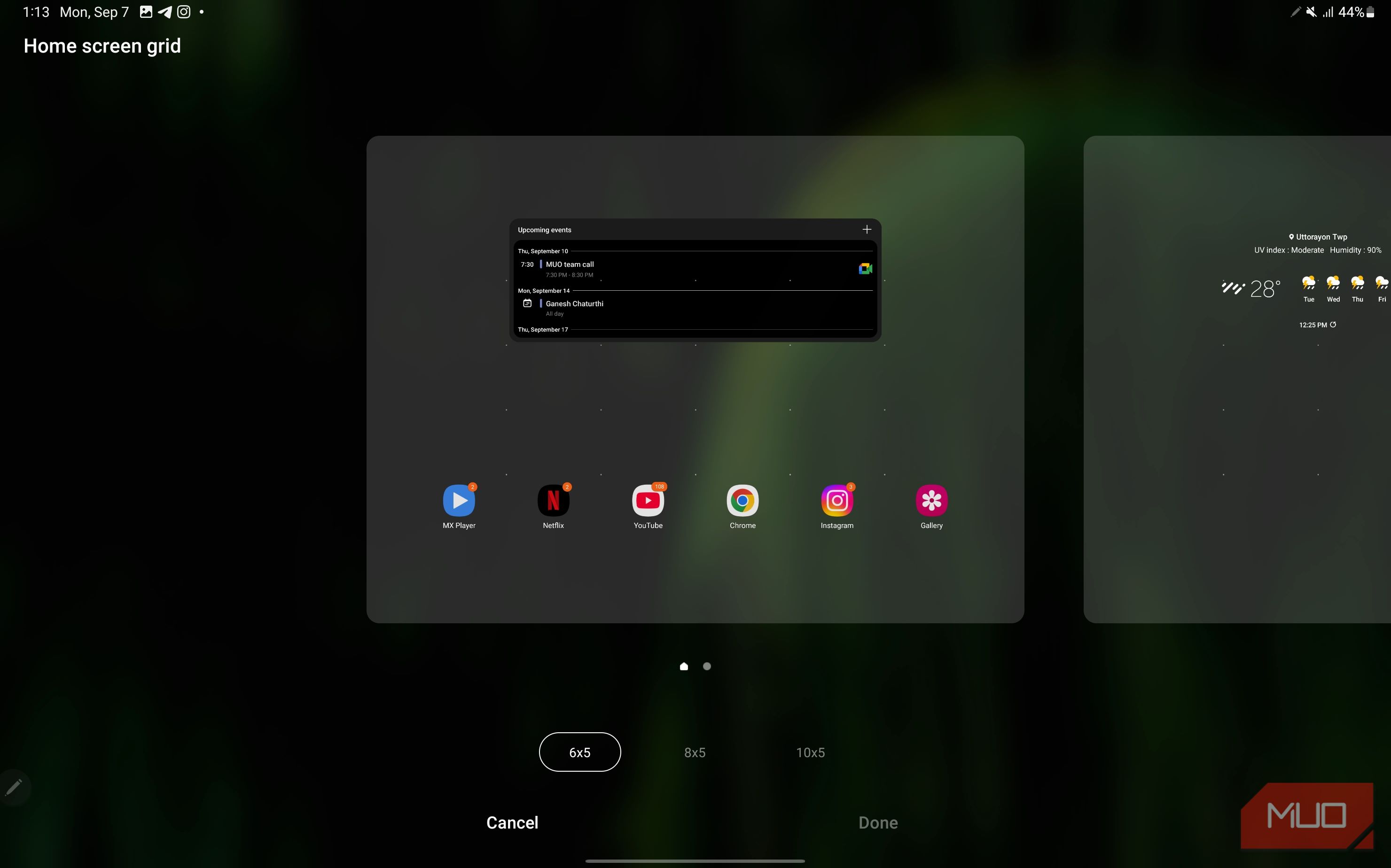 screenshot of one ui on samsung galaxy tab s8 ultra