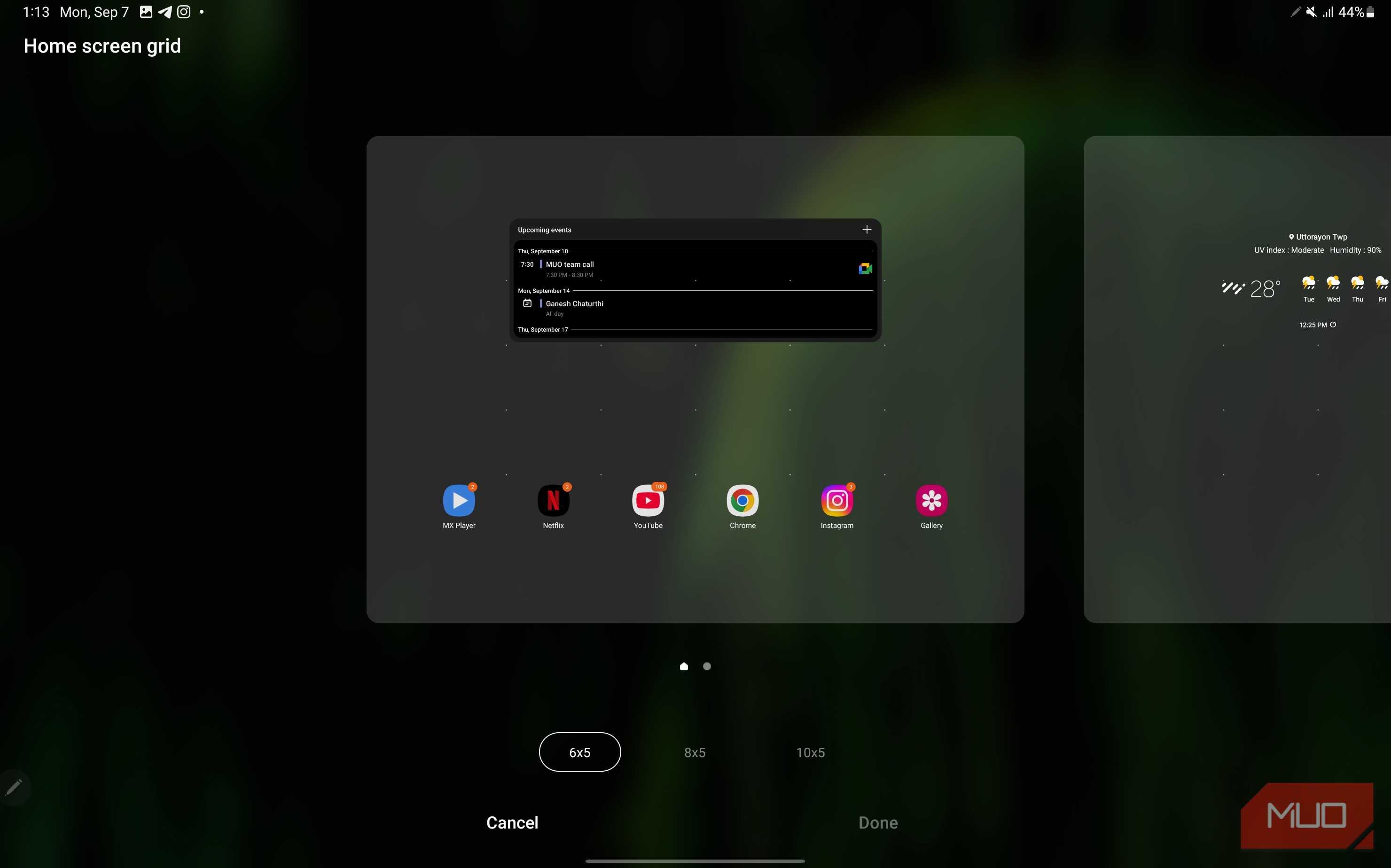 screenshot of one ui on samsung galaxy tab s8 ultra