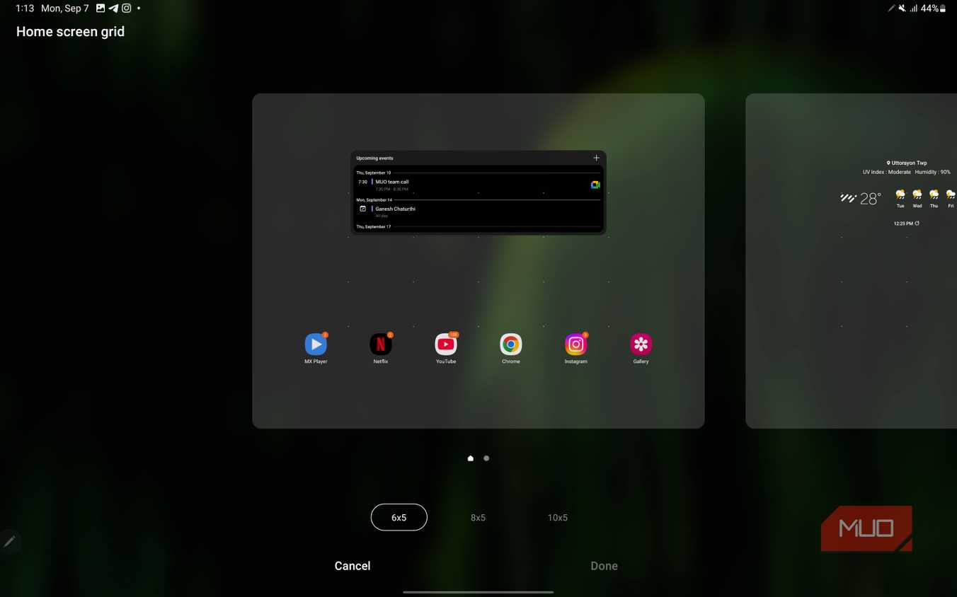 screenshot of one ui on samsung galaxy tab s8 ultra