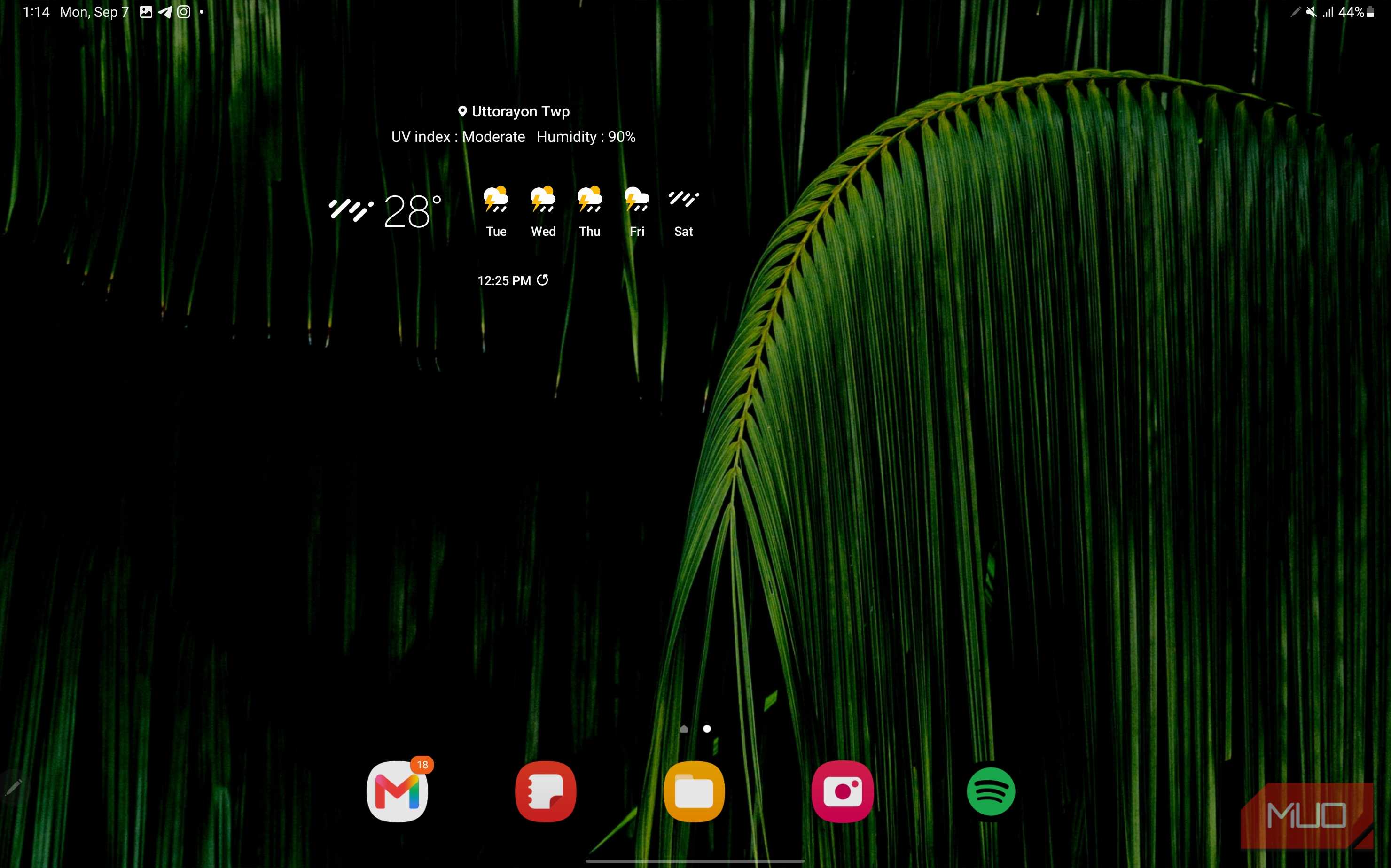 a screenshot of the homescreen on the samsung galaxy tab s8 ultra