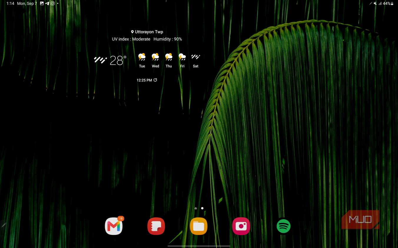 a screenshot of the homescreen on the samsung galaxy tab s8 ultra
