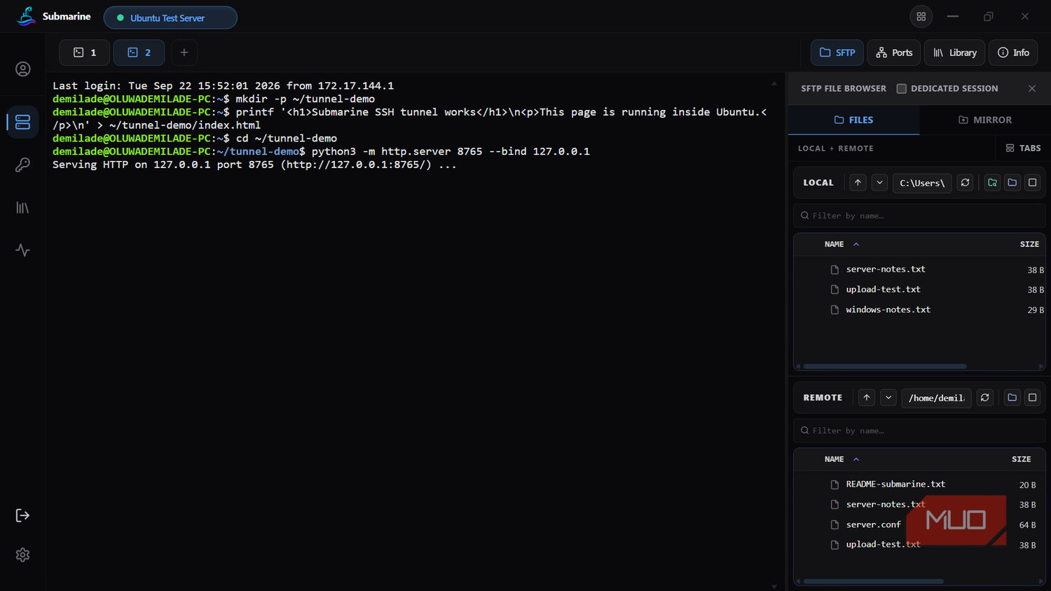 Обзор Submarine: объединение SSH, SFTP и проброса портов в одном клиенте — иллюстрация 10 к материалу Обзор Submarine: объединение SSH, SFTP и проброса портов в одном клиенте — иллюстрация 10 к материалу
