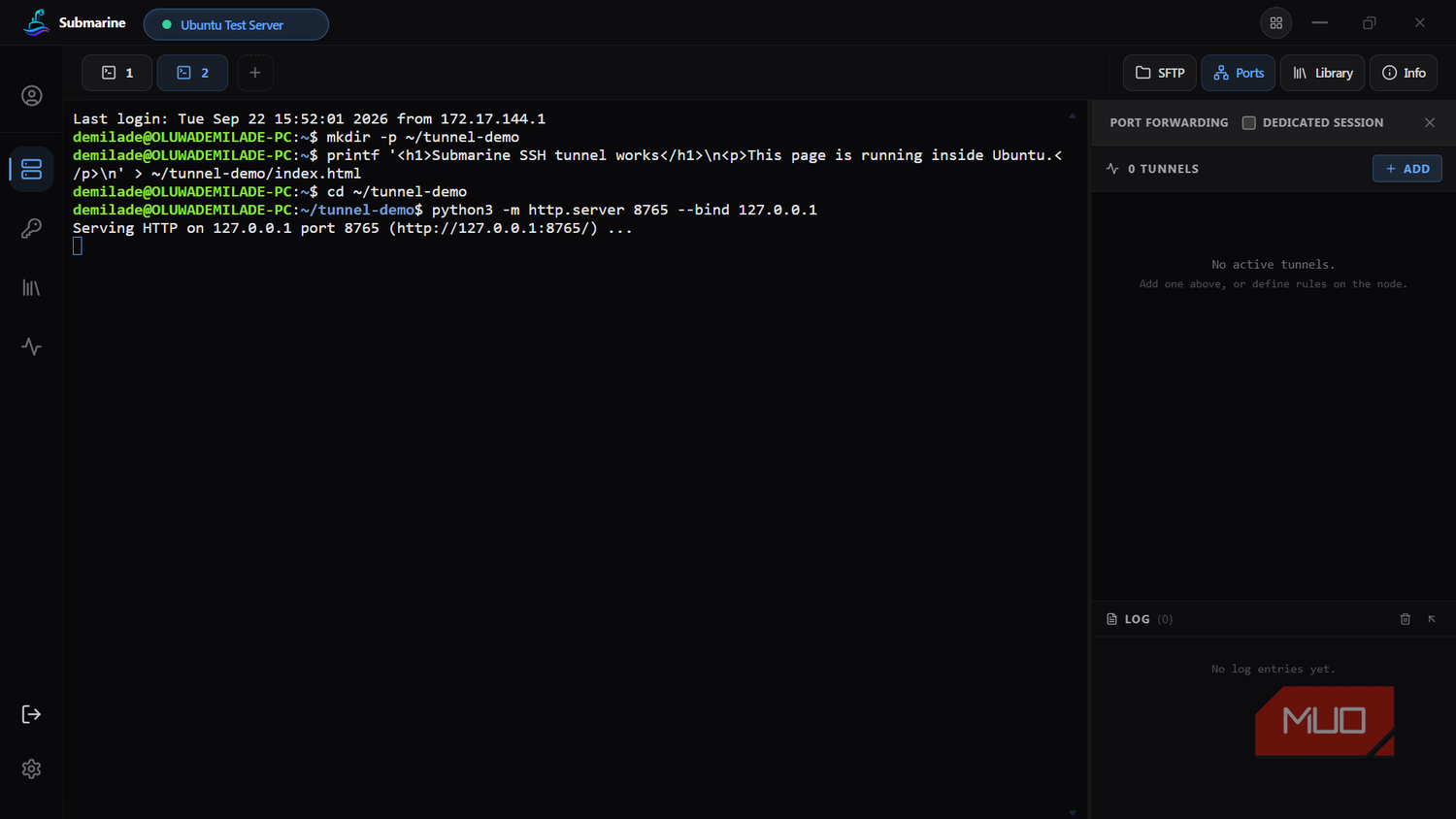 Обзор Submarine: объединение SSH, SFTP и проброса портов в одном клиенте — иллюстрация 11 к материалу Обзор Submarine: объединение SSH, SFTP и проброса портов в одном клиенте — иллюстрация 11 к материалу