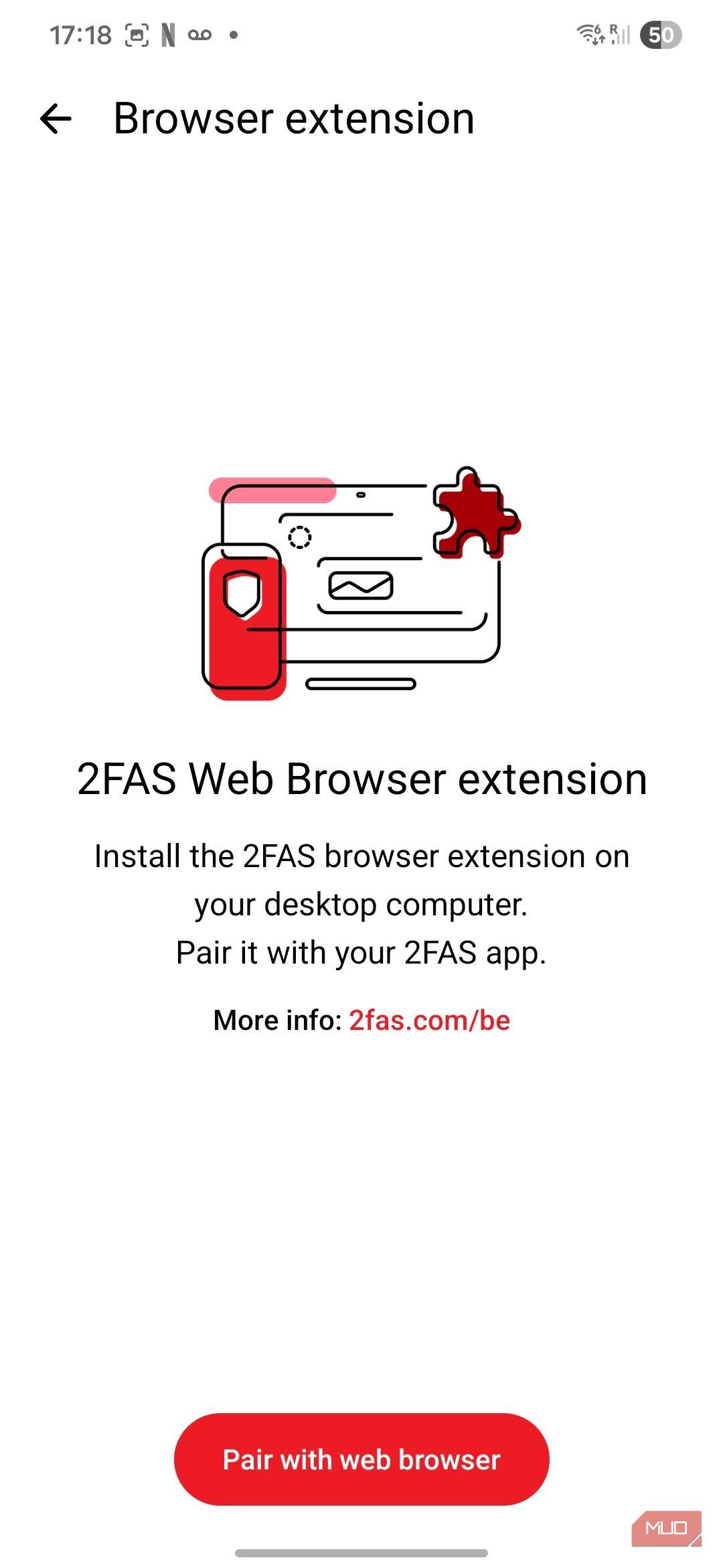 2FAS browser extension connectability.
