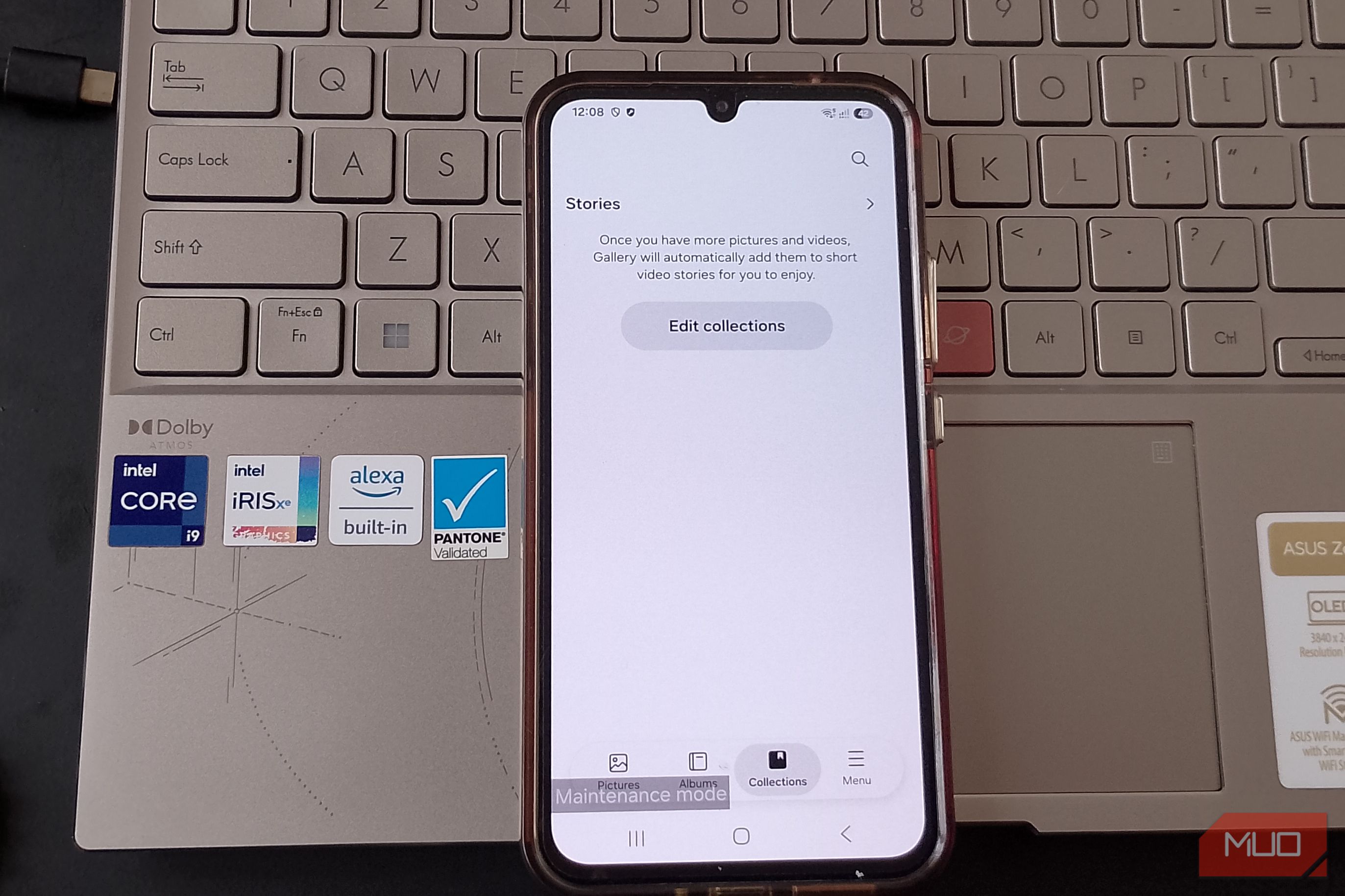 Samsung Gallery Collections tab in Maintenance Mode with no photo collections