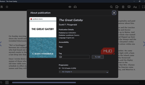 About publication window for The Great Gatsby in Thorium reader