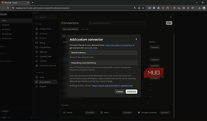 Add custom connector dialog in Claude with the Neon MCP endpoint.