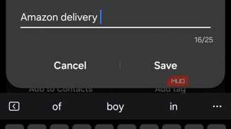 Adding custom tag in Samsung Phone
