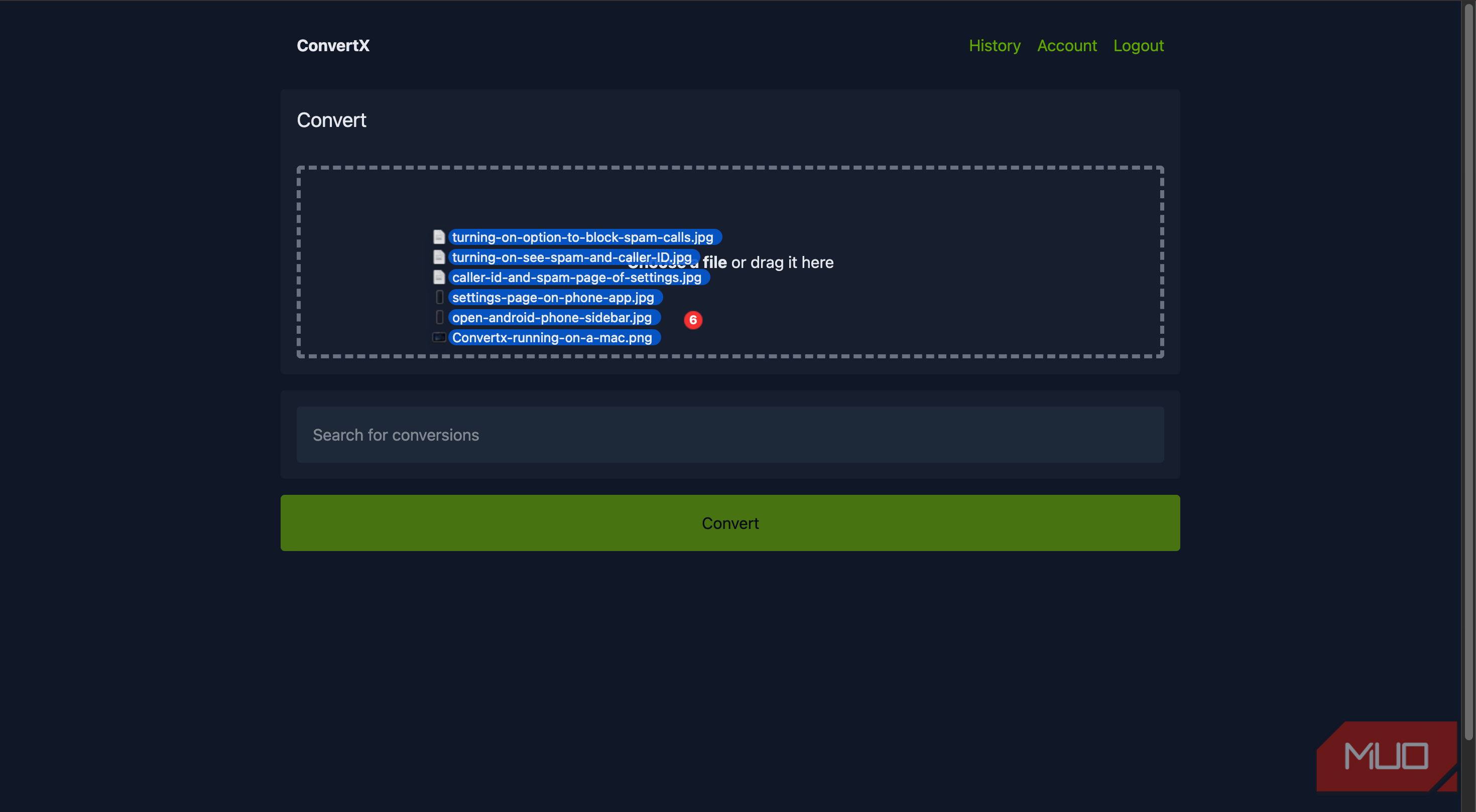 adding files to the ConvertX interface