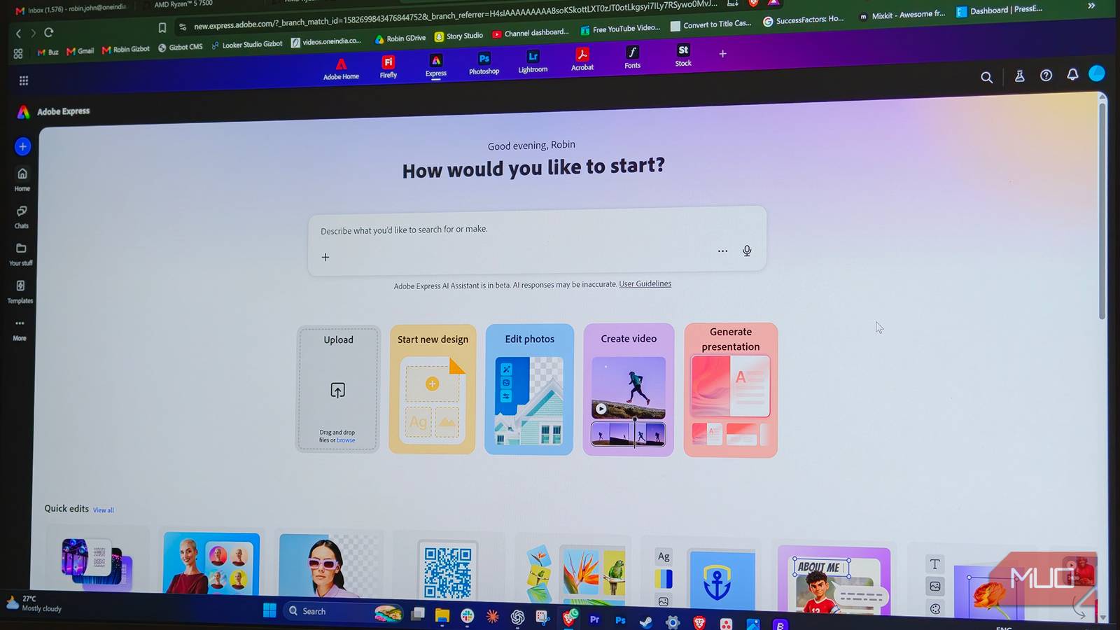Домашняя страница Adobe Express Домашняя страница Adobe Express