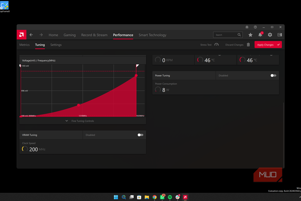 Настройка GPU в AMD Adrenalin Edition График настройки видеокарты в AMD Software Adrenalin