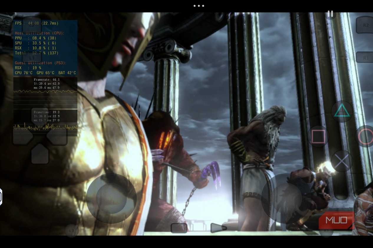 God of War 3 cutscene on ARMSX3
