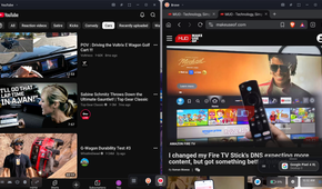 Android DeX two windows snapped side-by-side.