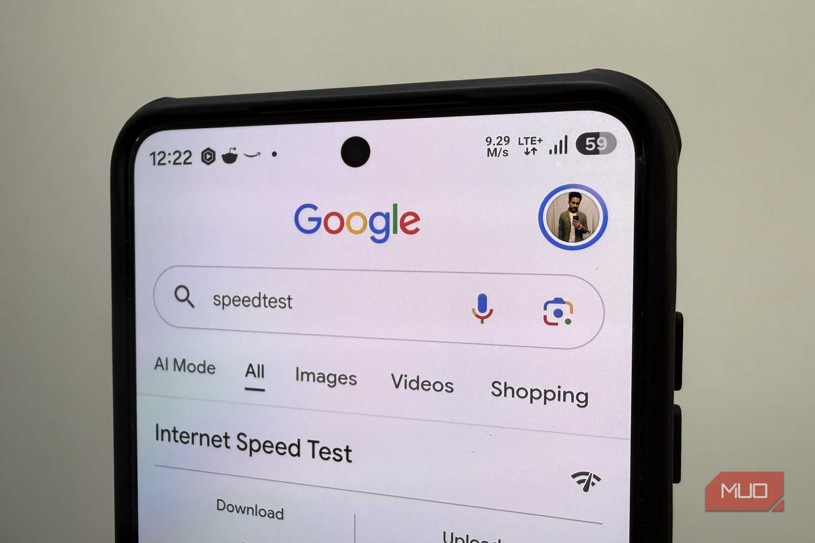 Android phone showing LTE on status bar