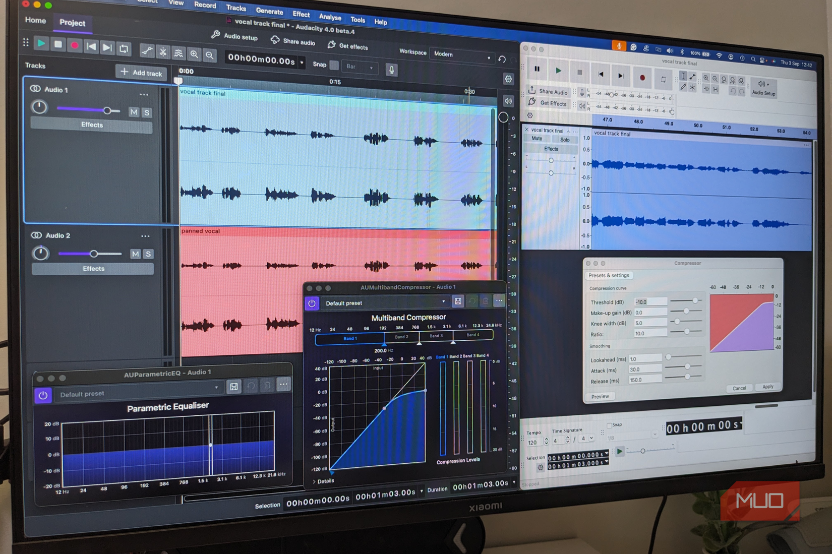 Audacity 3 and Audacity 4 seen together side-by-side.