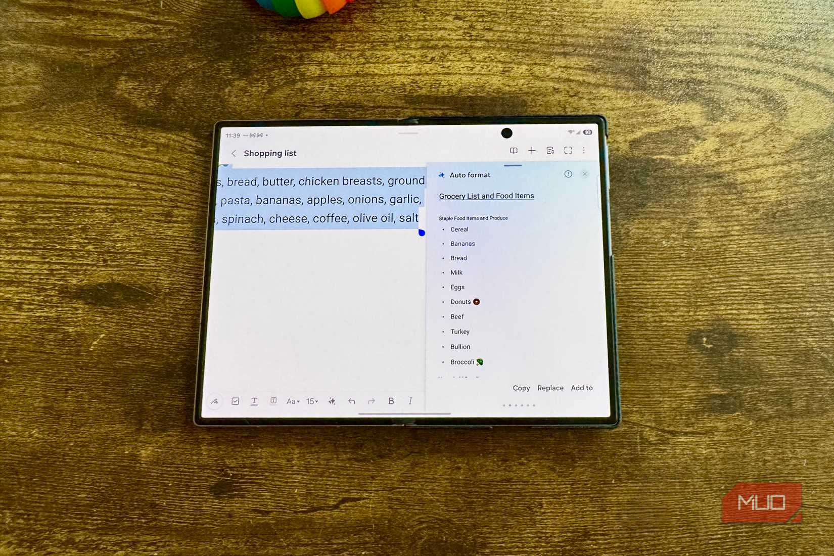auto format notes 