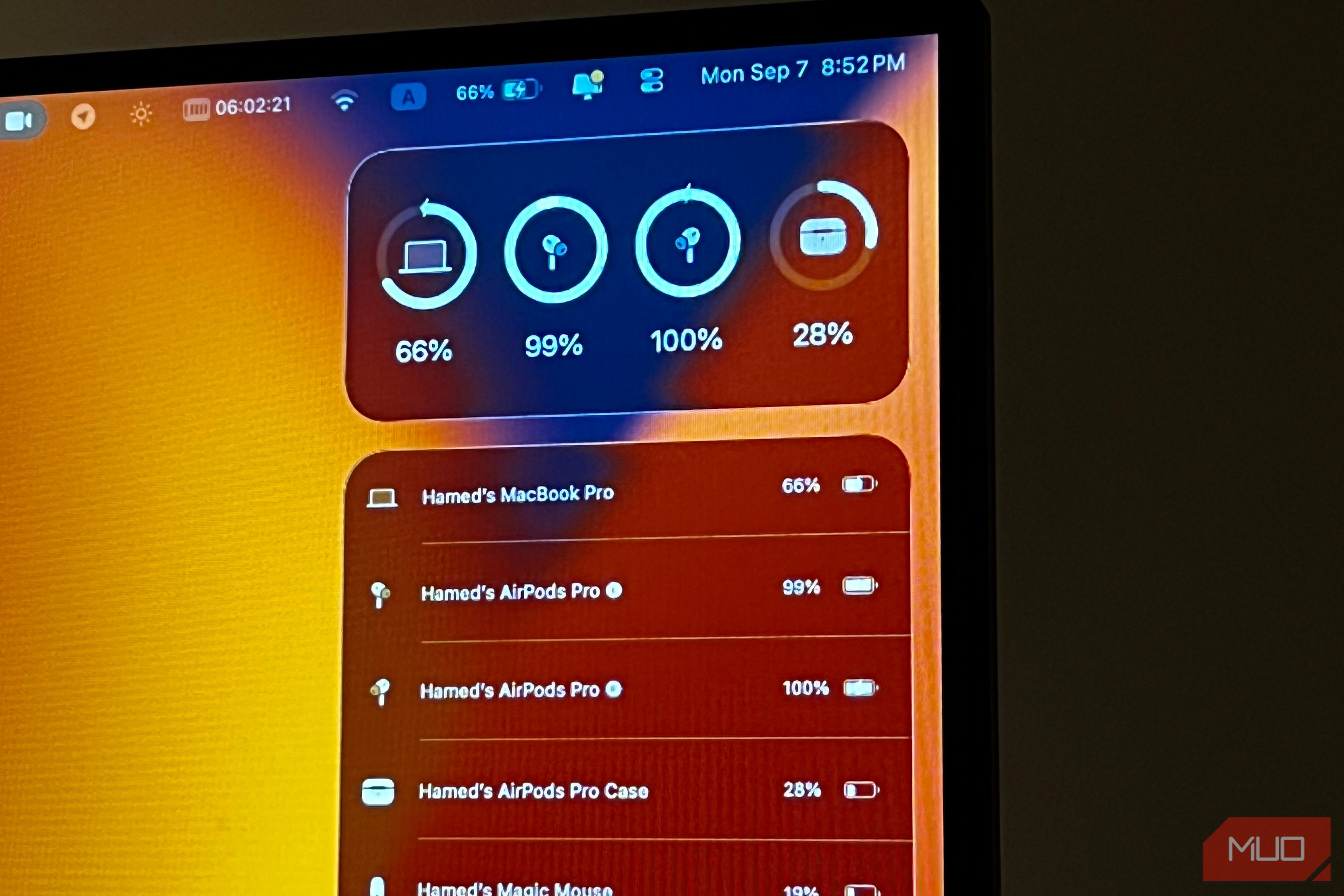 Battery Widget on macOS