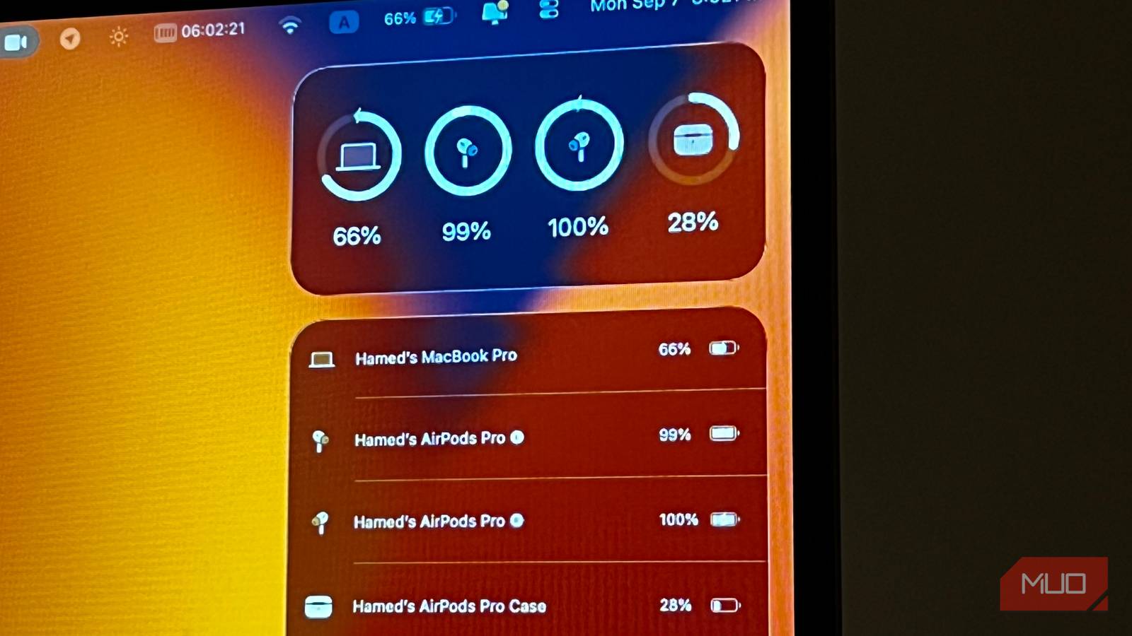 Battery Widget on macOS