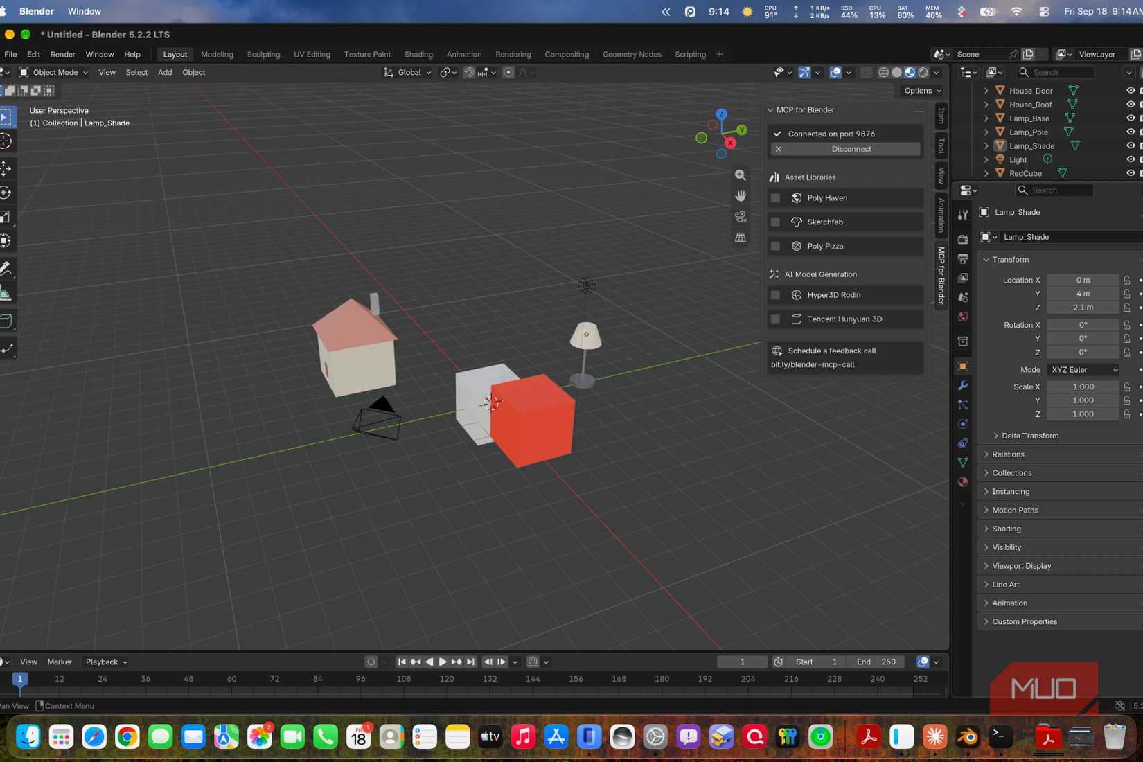 Claude Code working with Blender.