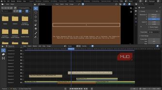 Blender video editor with format options.