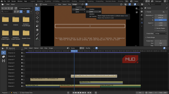 Blender video editor with iamge transform options.