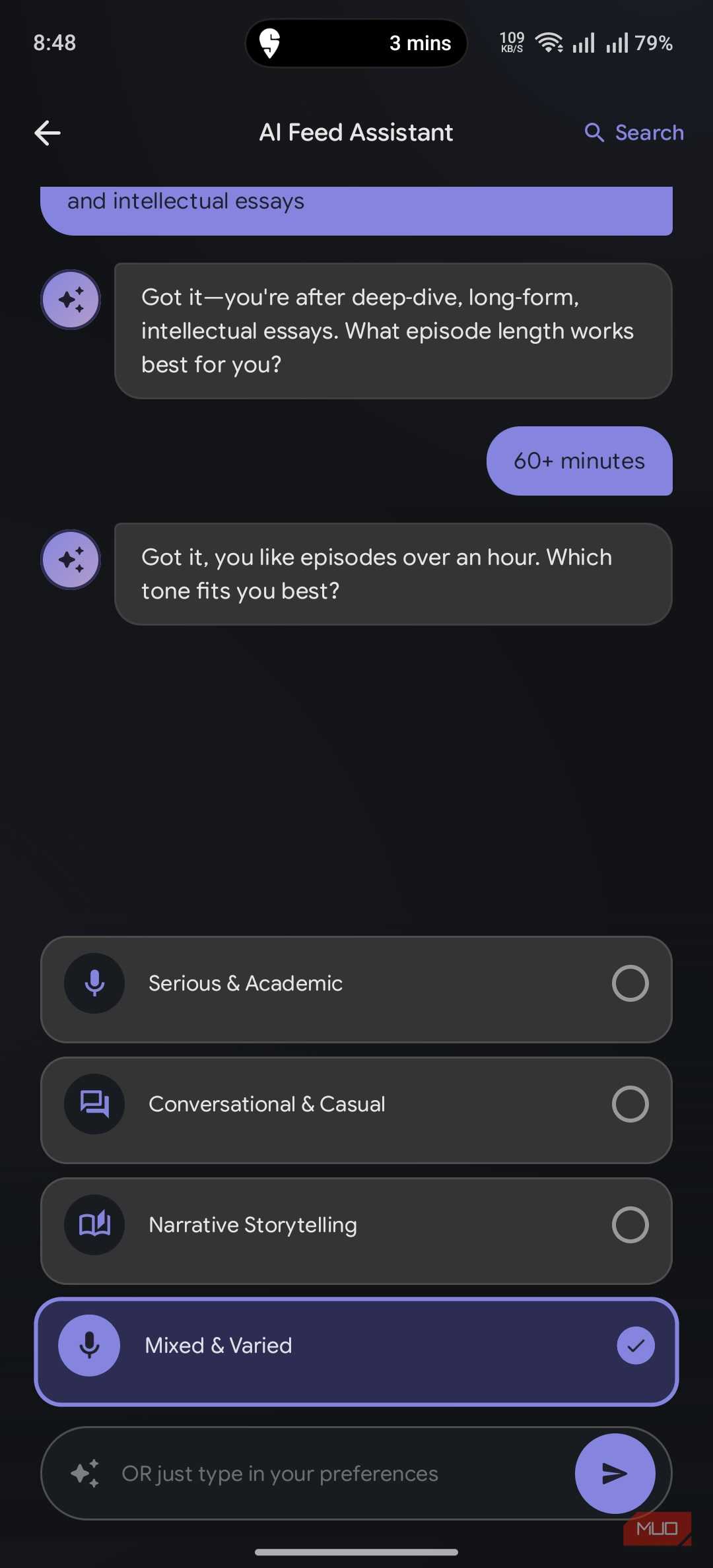 Boxlore asking the second set of preference questions