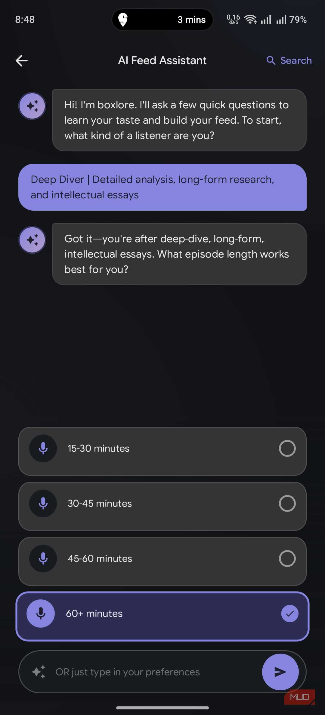 Boxlore asking questions for AI suggestions