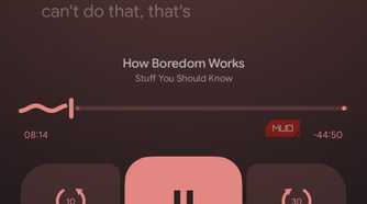 boxlore showing the transcript option with the player
