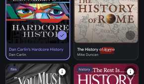 boxlore showing some podcasts to choose from