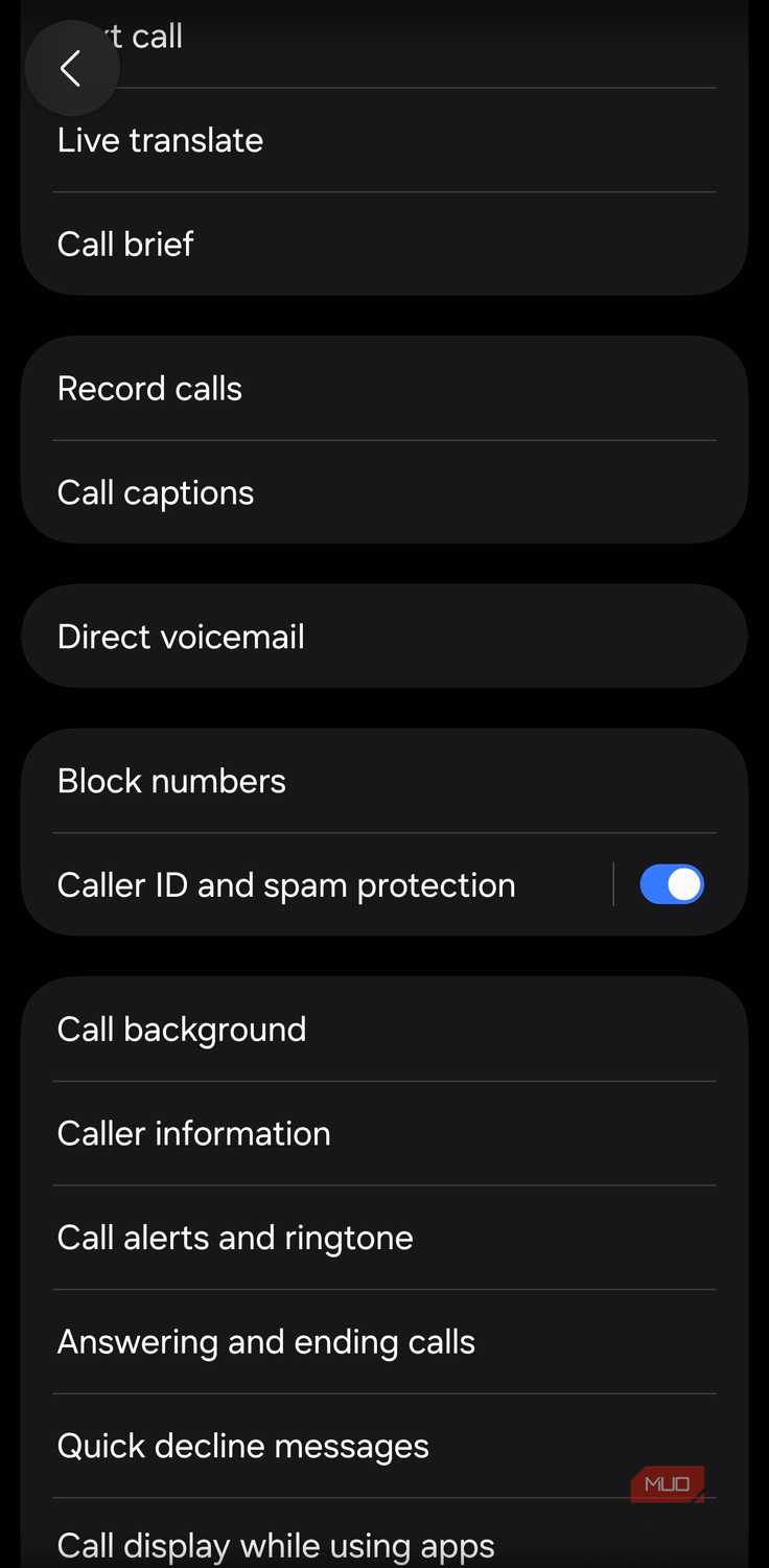 Как настроить параметры вызовов на смартфоне Samsung для защиты от спама Параметры Caller ID и защиты от спама в настройках Samsung