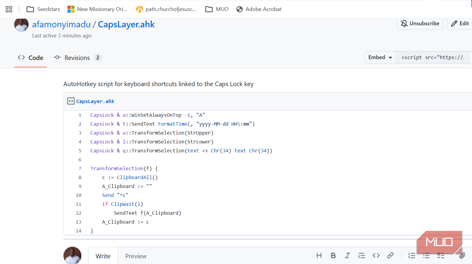 Скрипт AutoHotkey для расширения функций клавиши Caps Lock