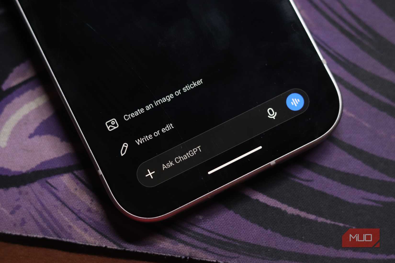 ChatGPT Android app chat field.