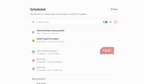 ChatGPT scheduled tasks screen showing multiple tasks with different statuses