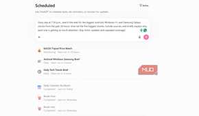 ChatGPT Scheduled Tasks showing a prompt to get the latest tech trends on Windows 11, Android, and Galaxy devices