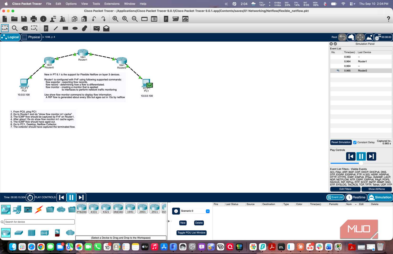 Cisco Packet Tracer Simulator sample