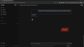 Claude chat where the user asks it to remember a MakeUseOf feature.