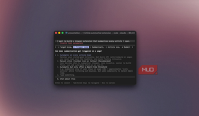 Claude Code form asking how summarization should be triggered for an article summarizer extension