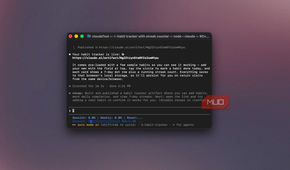 Claude Code terminal showing the published habit tracker artifact link and build recap-1