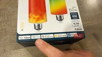 Close-up of Linkind Smart Light Stick box showing specs and smart-home logos