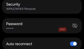 Connected wifi network settings screen on phone