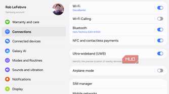 connections menu
