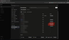 Connectors page in Claude settings with the Add button.
