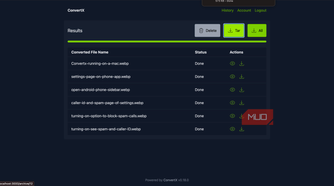 convertX showing the multi-download option