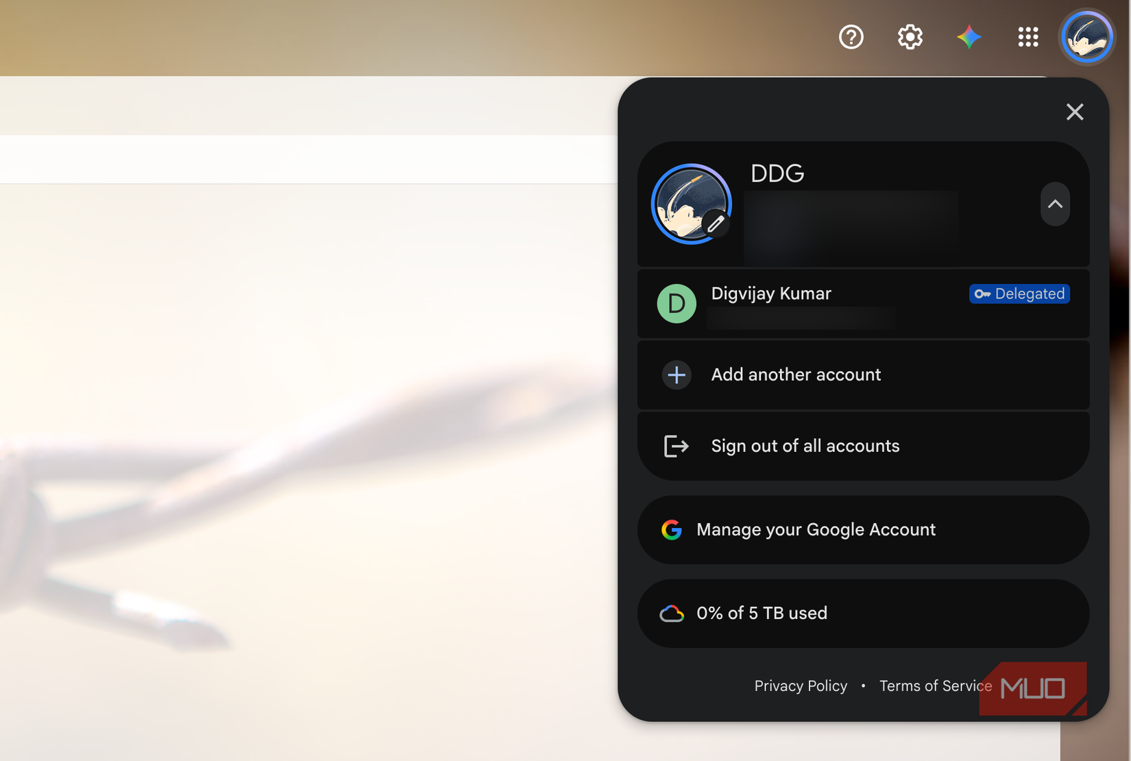 Delegated account badge inside Google profile menu-1