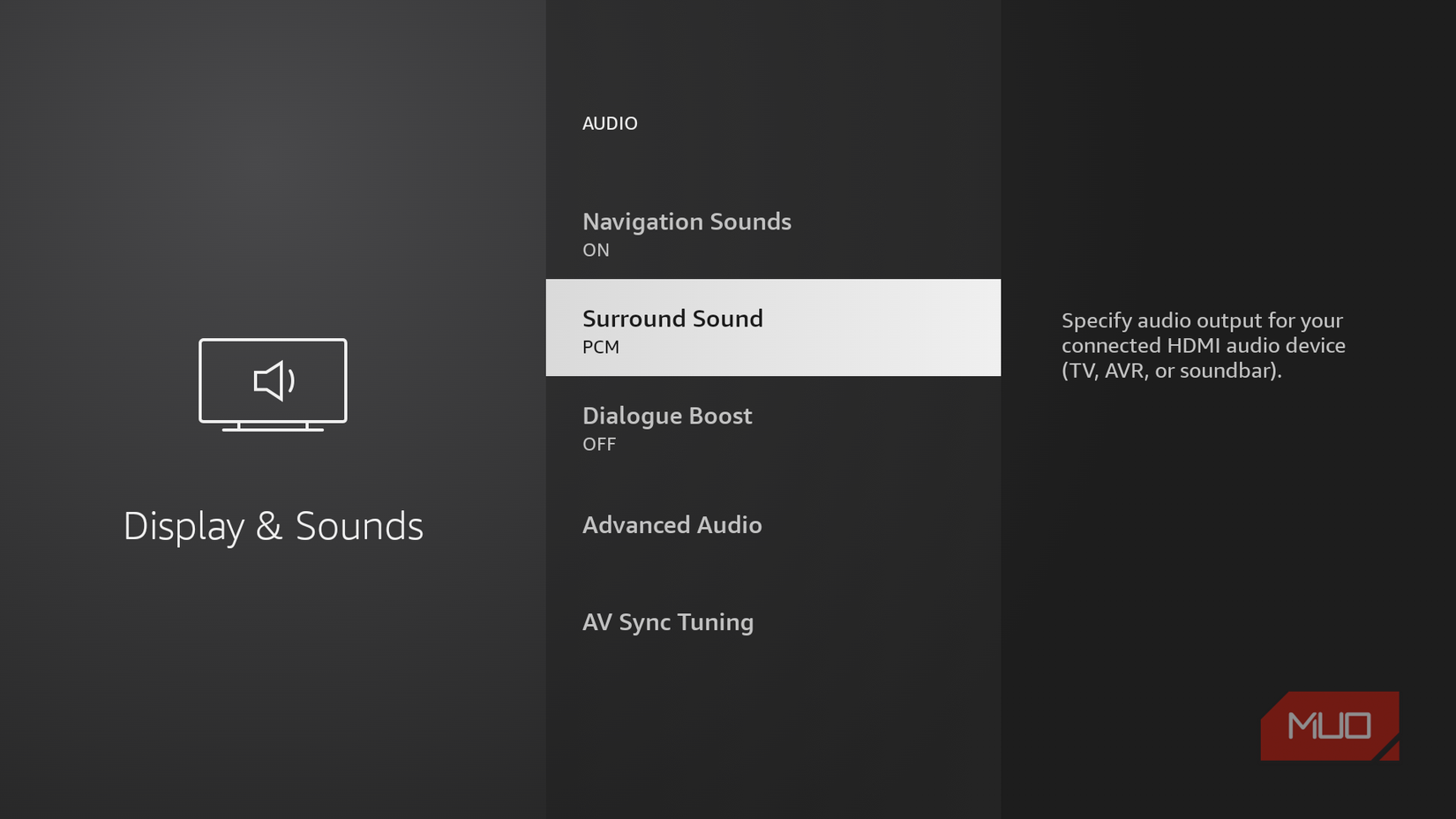 Virtual surround sound disabled.