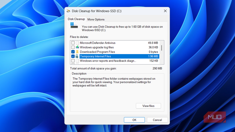 Disk Cleanup tool in Windows