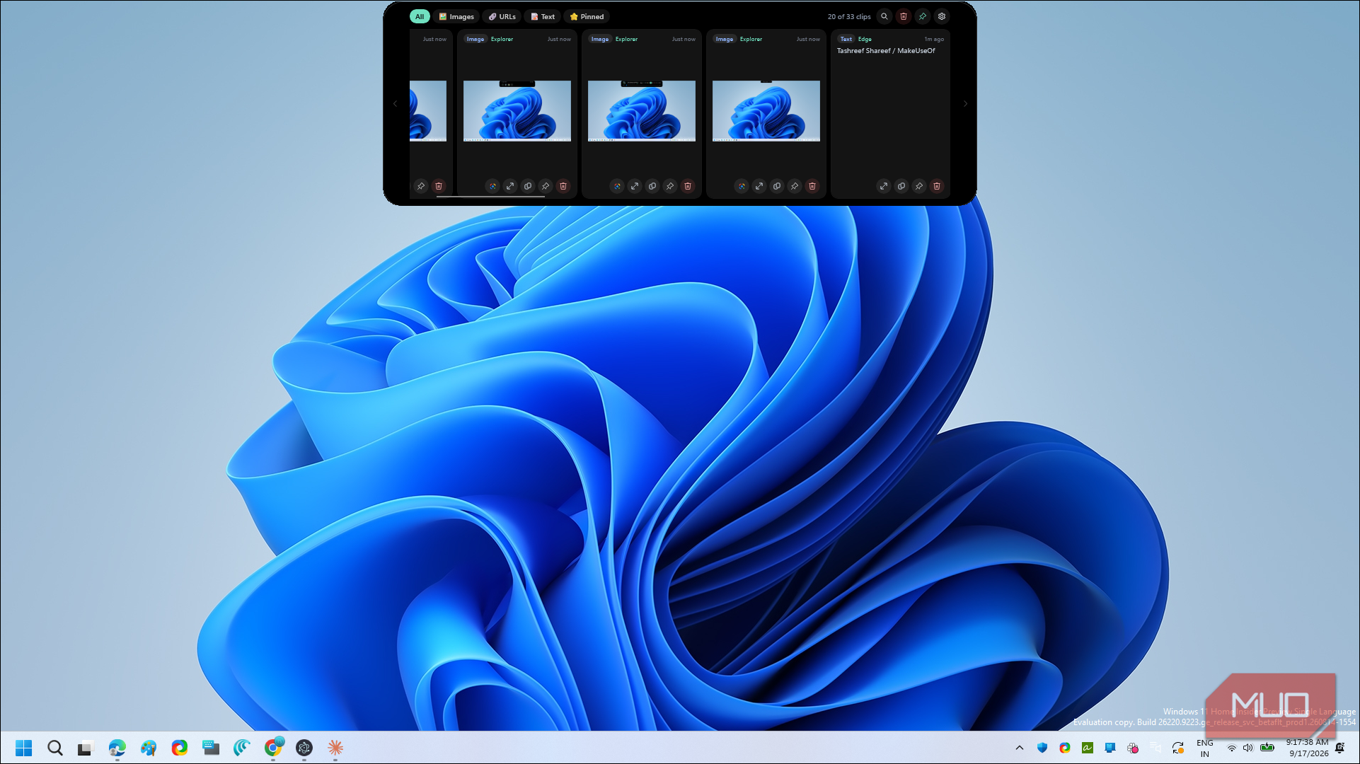 dynamic edge image explorer with blue abstract ribbon design wallpaper