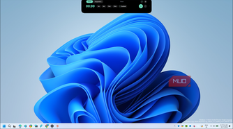 dynamic edge timer app window with stopwatch and preset options