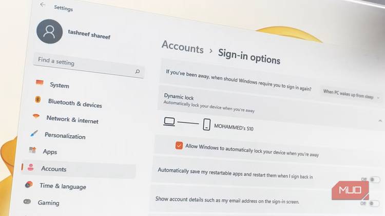 Dynamic Lock in Windows settings-1
